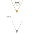 Collar de acero inoxidable con letra P en acabados de oro de 18K y plata mujer. - Letra P / Color acero