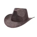 Vintage distressed brown marbled felt jazz hat with curved brim for men and women - Suede Texture Jazz Hat Style / Coffee