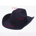 Vintage style navy blue felt cowboy hat featuring wide brim and 11cm crown height - Straight Groove Style / Navy Blue