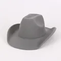 Vintage grey wool felt jazz hat with classic flat brim for sophisticated styling - Straight Groove Style / Gray