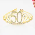 Élégant diadème doré du 50ème anniversaire avec des strass étincelants pour femmes - Style 50ème Anniversaire (50) / Or