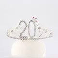 Tiare argentée élégante pour 20e anniversaire avec strass brillants pour les fêtes - Style 20ème Anniversaire (20) / Argent