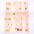 Écharpe d'anniversaire rose satin avec texte doré Happy Birthday pour fête d'adulte - Écharpe de Fête (Indiquer Chiffres) / Rose