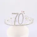 Élégante couronne d'anniversaire argentée 70 ans avec strass pour dames chic - Style 70ème Anniversaire (70) / Argent