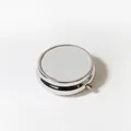Pastillero redondo de metal plateado con tapa lisa para logo personalizado y almacenamiento - Interruptor de presión / Redondo Liso / 50mm / Cromo