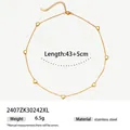 Gold plated stainless steel necklace with delicate heart charms and 43+5cm adjustable chain - Heart Pendant Style (2407ZK30242XL) / Gold