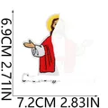 Parche bordado de Jesús para ropa, dimensiones 7,2 cm x 6,9 cm, bordado de alta calidad - Estilo de Figura de Dibujos Animados de Jesús (C3RW-11-19)