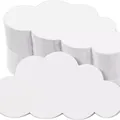 Vue détaillée de découpes en carton blanc en forme de nuage pour bricolage scolaire - Nuage / 50 Pièces/Pack (10x5.2cm) / Blanc