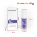 Purple V34 colour corrector teeth whitening essence with precise dimensions and product weight - Colour Correcting Essence (Double Layer Box)