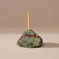 Unique natural green mineral stone incense burner holder base for aromatic sticks - Dragon Blood Stone