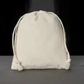 Natuurlijke kleur dikke katoenen tas met trekkoord voor sieraden en geschenkverpakking - Trekkoordtas / 10x12cm / Natuurlijk