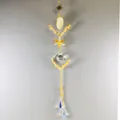 Atrapasol bohemio dorado con piedras de citrino y gotas de cristal talladas a mano - Citrino
