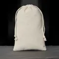 Natuurlijke beige dikke katoenen zak met trekkoord voor sieraden en geschenken - Trekkoordtas / 10x15cm / Natuurlijk