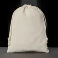 Natürlicher dicker Baumwollbeutel mit Kordelzug für Schmuck und Geschenkverpackungen - Kordelzugbeutel / 15x20cm / Naturfarben