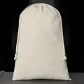 Natürlicher dicker Baumwollbeutel mit Kordelzug für Geschenke und Schmuck - Kordelzugbeutel / 20x30cm / Naturfarben