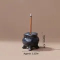 Natural labradorite crystal ore tripod incense holder stand for sticks with measurements - Flash Stone Small Incense Burner / 3.2x3cm