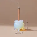Mini natural opalite crystal tripod incense holder for meditation and aromatherapy 3cm height - Opalite Small Incense Burner / 3.2x3cm