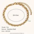Elegante 14K vergulde roestvrijstalen getextureerde schakelarmband voor vrouwen - Reliëf Kettingstijl (AK0044) / Goud