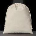 Verdickter Baumwollbeutel in Naturweiß mit Kordelzug für Schmuck und Geschenke - Kordelzugbeutel / 20*25cm / Naturfarben