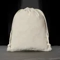 Dicker Kordelzugbeutel aus natürlicher Baumwolle für Schmuck und Geschenkverpackungen - Kordelzugbeutel / 12*15cm / Naturfarben
