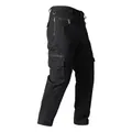 Side view of black multi-pocket cargo pants for men in breathable pure cotton - S / Bottoms / Black
