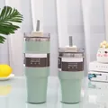 Mintgrüne vakuumisolierte 304-Edelstahl-Autobecher mit Strohhalmen, 20oz und 30oz - 20oz/600ml / Grün