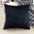 Close-up of soft black velvet cushion cover with elegant plush texture and minimalist design - Pillowcase Only (45x45cm) / Velvet Classic Black