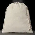 Dicker Kordelzugbeutel aus Baumwolle für Schmuck und Geschenke im minimalistischen Stil - Kordelzugbeutel / 25*30cm / Naturfarben