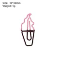 Creative pink and brown ice cream shaped metal paper clip office stationery bookmark - Ice Cream