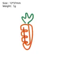 Creative carrot-shaped metal paperclip with vibrant orange and green two-color finish - Carrot