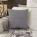Luxury black and white houndstooth checkered throw pillow for sofa decoration - Houndstooth