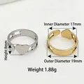 Stainless steel heart pattern ring variant showing dimensions and 1.88g weight info - Hollow Heart (Silver)