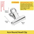 Heavy duty 4cm stainless steel metal binder clip with detailed size specifications - Round Head Clips / 4cm