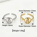 Vintage stainless steel Virgin Mary adjustable ring in silver and gold tone finishes - Motherhood Silhouette (Steel Color)