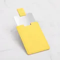 Specchio da borsa rettangolare in acciaio inox con custodia in pelle giallo brillante - 108X63mm / Giallo