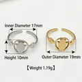 Minimalist Hamsa Hand stainless steel ring in gold and silver color with dimensions - Hamsa Hand (Steel Color)