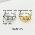 Retro stainless steel tree pattern open ring available in gold and silver finishes - Double Layer Tree of Life (Steel Color)