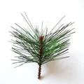 Lifelike single branch of green artificial PVC pine needle for DIY Christmas crafts - Approx Width 6cm x Height 6cm