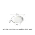 Sottopiatto in ceramica bianca da 4,7 pollici con trama rocciosa e bordo arricciato elegante - 4.7 Pollice / Bianco puro