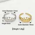Silver and gold crown rings with measurements: inner diameter 17mm and height 9mm. - Crown Heart Ring / Steel
