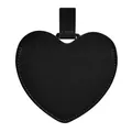 Elegant heart-shaped portable makeup mirror covered in black premium leather case - Classic Black