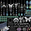 Πλήρες σετ DIY 200 τεμαχίων για κρυστάλλινα διακοσμητικά με γούρια και πένσα - Σετ Κολιμπρί και Πεταλούδα / 400 Τεμάχια/Συσκευασία / Χρυσό