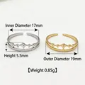 Technical specifications of adjustable crown pattern stainless steel rings in silver and gold - Lace Hollow Style / Silver