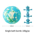 Bomba de baño exfoliante planeta azul 100g con juguete marioneta de dedo aleatoria niños - Juguete Azul (Aleatorio) / 100g Semilla de Uva