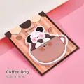 Simpatici post-it a forma di cane caffè, blocchetto adesivo 8x9cm per scuola - Serie di Cani dei Cartoni Animati (A2133) / 30 Fogli/Blocco / Cane Caffè