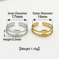 Retro heart stainless steel rings in silver and gold, 17mm inner diameter, 1.1g weight - Beaded Edge Heart Ring (Steel Color)