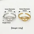 Gold and silver stainless steel eye rings with dimensions and weight info - Evil Eye Ring (Steel Color)