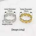 Set of gold and silver stainless steel rings with interlocking heart pattern - Wavy Heart / Steel