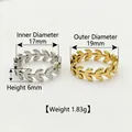 Vintage stainless steel olive leaf wreath rings in silver and gold plating options - Olive Leaf / Steel