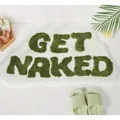 Lustige "Get Naked" grüne Text Wolken-Badematte aus weißem, saugfähigem Kaschmir-Imitat - GET NAKED Wolkenform-Stil / 40*60cm / Weiß
